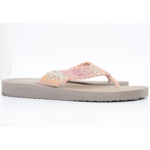 Skechers Cali Women's Meditation Flower Flip Flops Yoga Foam® Footbed Size 8 - Picture 4 of 10